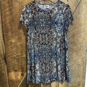 Show Me Your Mumu Womens Short Sleeve Printed Mini T Shirt Dress
